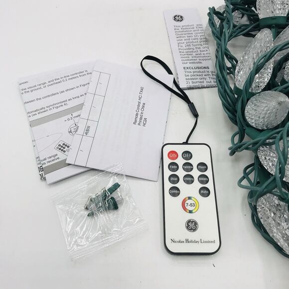 NEW GE Color Effects 50 LED Faceted C-9 Lights 32.6 ft 7-Colors & 53 Functions - Picture 4 of 5